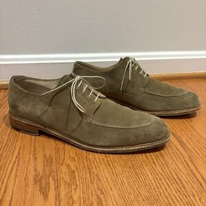 Paraboot Rousseau Taupe Suede Laceup Derby Dress Shoes Men's Sz 11 Split-Toe